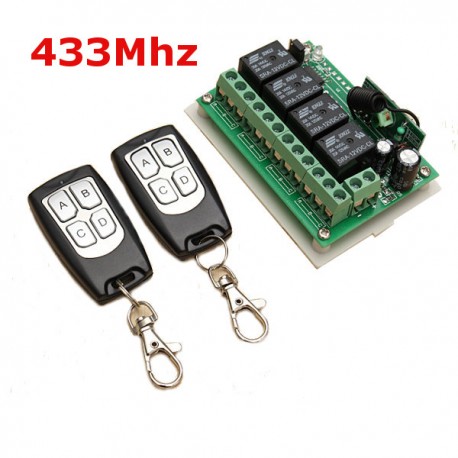 2V 4CH Channel 433Mhz Wireless Remote Control Switch With 2 Transimitter